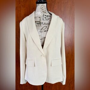 Ann Taylor Factory Cream One-Button Blazer • Size 8 • NWT